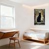 Vintage Black Cat in Snowy Forest Metal Tin Sign 'Once Upon a Time...' Whimsical Fairy Tale Wall Decor for Bar Pub Home Cafe, 8x
