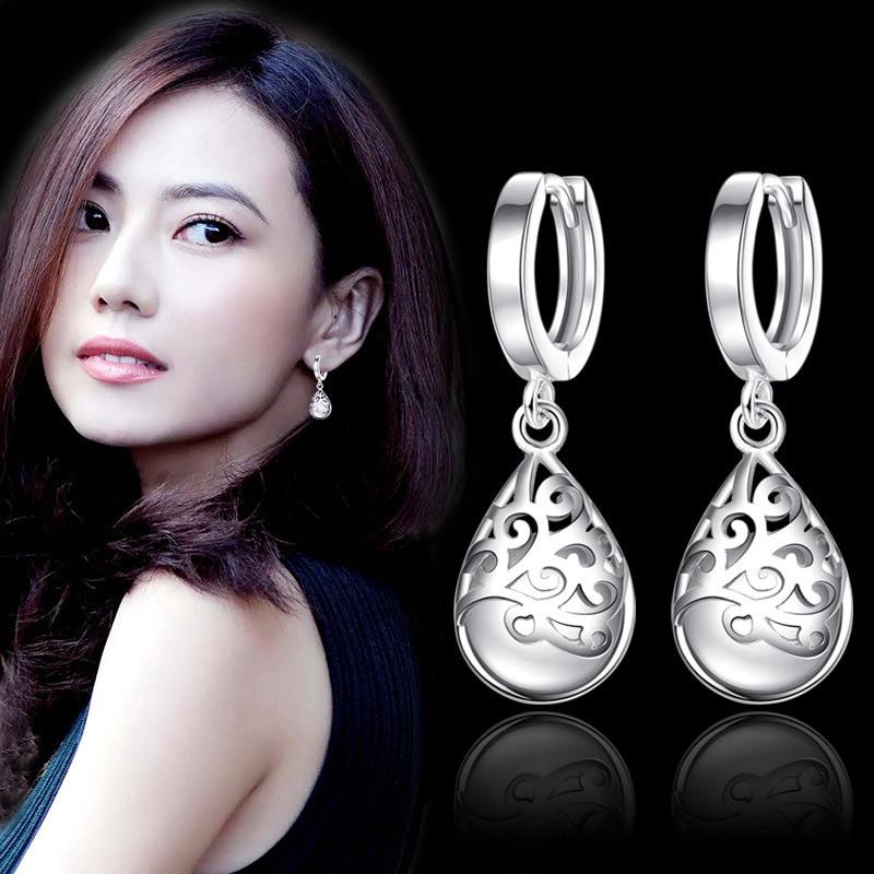 Orecchini a bottone da donna alla moda con fiore in pietra opale in argento sterling 925 gioielli originali per donne antiallergici