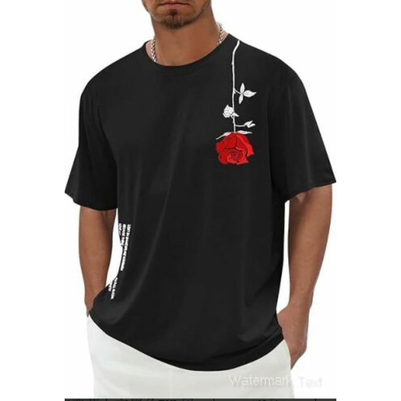 New Men's Casual Fashion Short Sleeve T-Shirt, Digital Printing Short Sleeve T-Shirt
