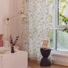 Tenda Finita Giapponese e Coreana Floreale Fresca Senza Foratura Bianca Stampata Cotone Stanza Ragazza Finestra Piccola Tenda Privacy
