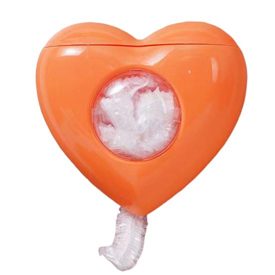 

Хранение вещей Плотный практичный пищевой органайзер в форме сердца для одноразовых полиэтиленовых пакетов Диспенсер для пластиковой пленки оранжевый