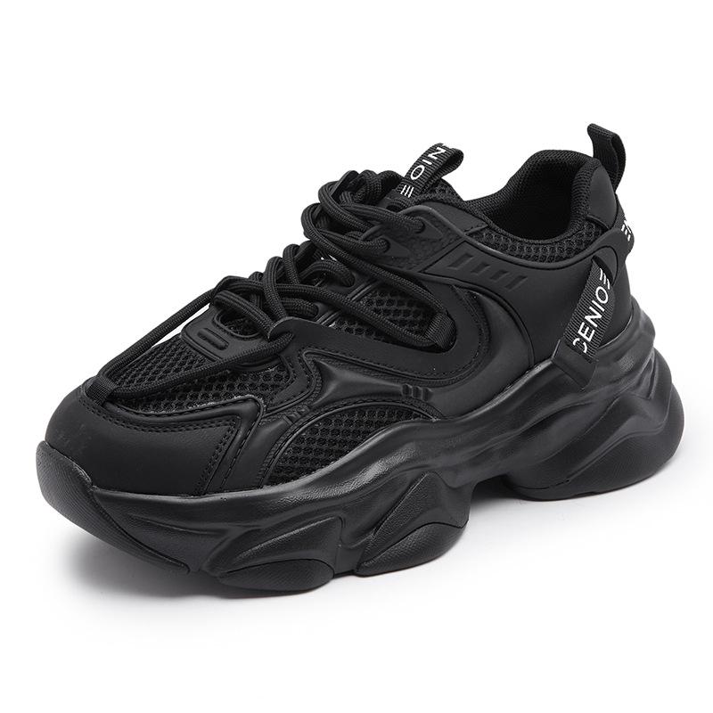 

Leather dad shoes women s platform 2025 spring new versatile casual little white shoes Korean version of heightening sports shoes running 35