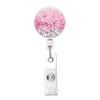 Glitter Shine Retractable Badge Reel Lanyards Id Name Card Badge Holder Nurse Student Employee Card Clip Office Supplies