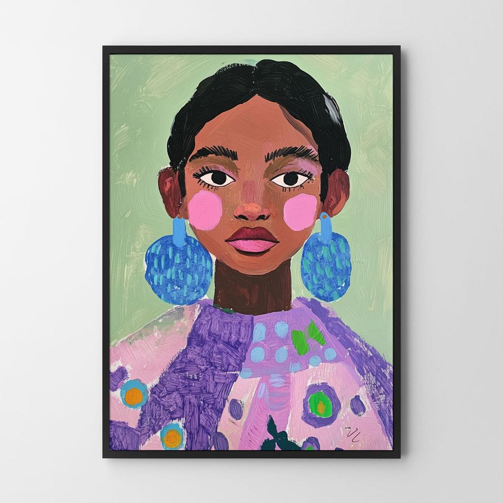 Poster Illustration Blue Earrings