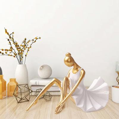 Elegant Ballet Girl Statue Desktop Ornaments Dancing Girl Resin Figurine Art Sculpture Decoration For Living Room Wine Cabinet