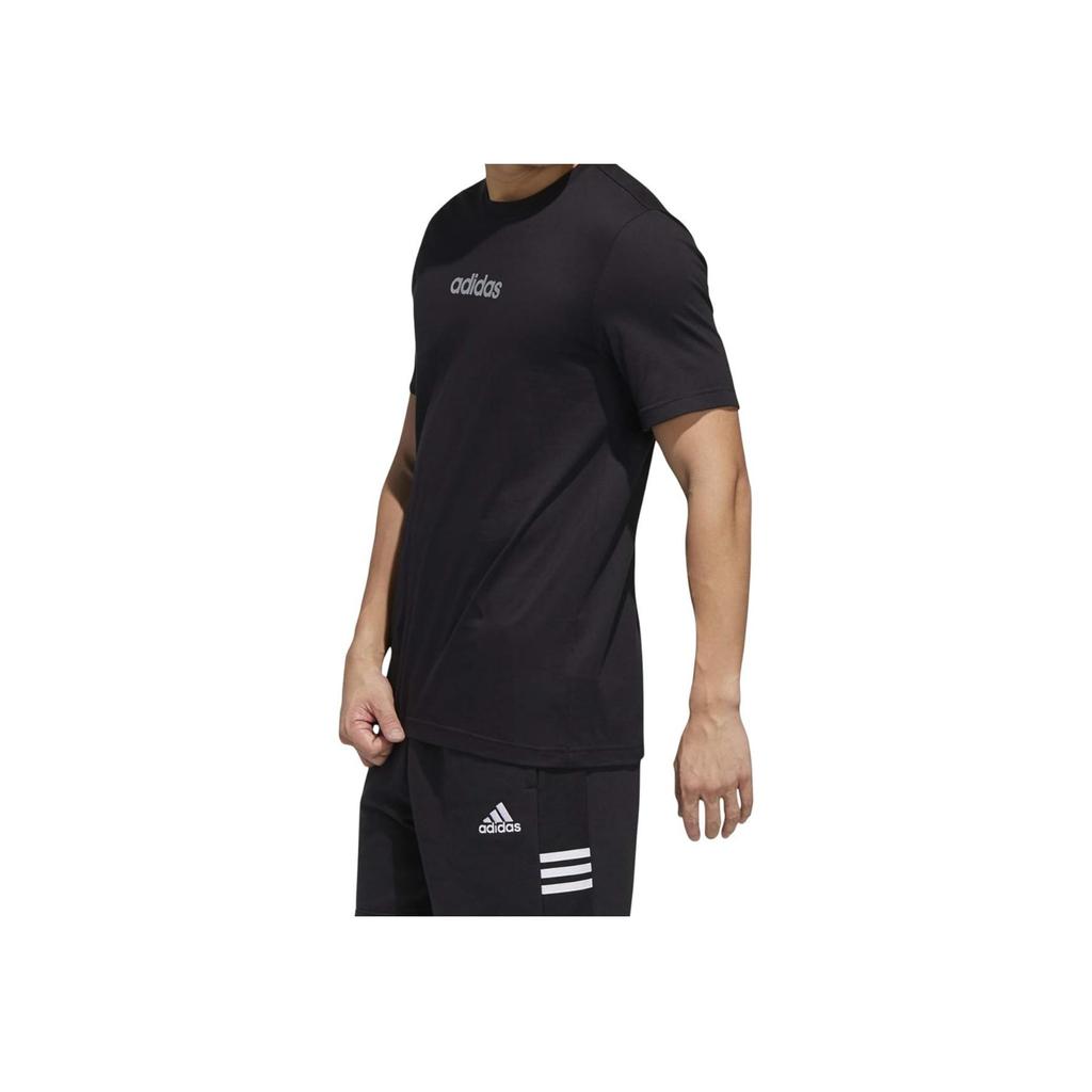 Adidas Logo Front Sports Style Solid Short Sleeve T-Shirt Men Tops Black GD5438