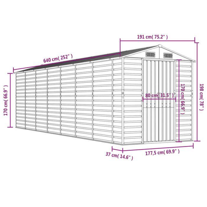 VidaXL Abri de Jardin, Cabane à Outils avec Poignées, Remise à Outils avec Toit Inclinable, Abri de Rangement Terrasse, Vert 3188237