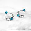 New Trendy High-End Fashion Design Retro Accessories European And American Turquoise Triangular Geometric Earrings