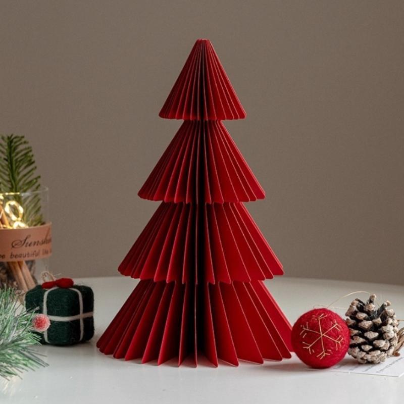 Stor Julgransprydnad 3D Honungskaka Vikbart Papper Julgran Navidad Dekorationer Skrivbord Hängande Juldekor