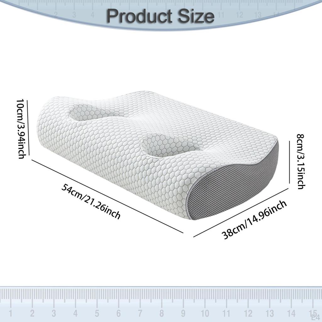 Ear Pillow with Holes for Earplugs and Headphones Neck Support Memory Foam