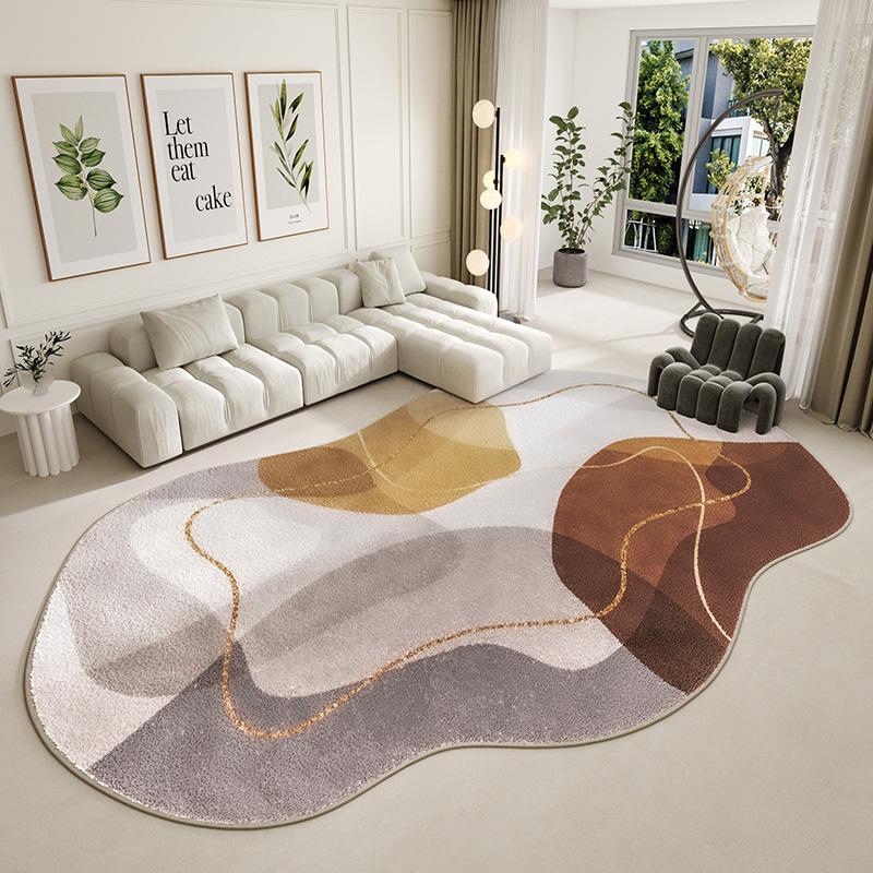Light Luxury Irregular Living Room Decoration Carpet Fluffy Soft Rugs for Bedroom Minimalist Lounge Plush Rug Home Washable Mat