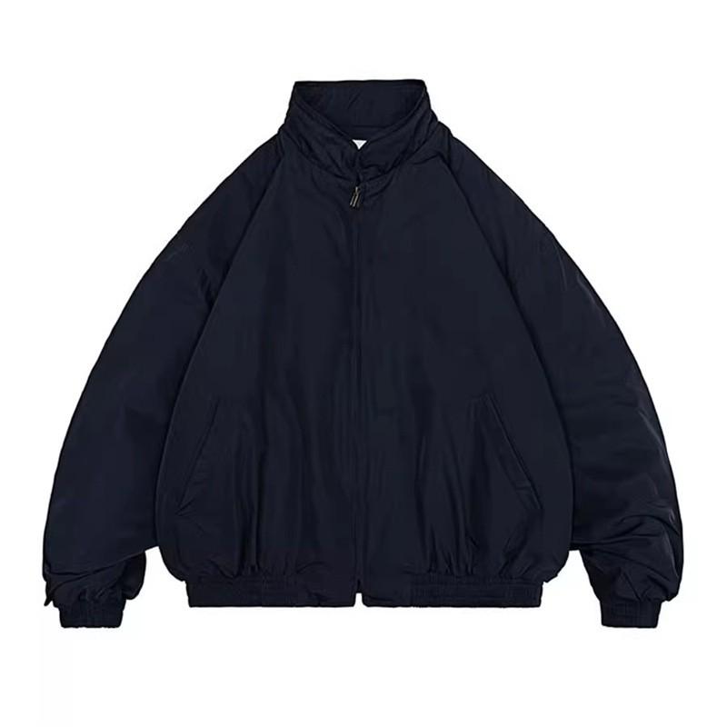 Winter Japanese Vintage Stand Collar Loose Fit Padded Jacket Men Women Thick Warm Casual Workwear Coat