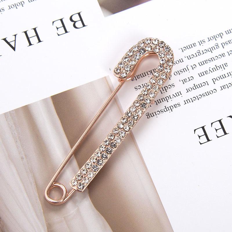 

Simple Women Crystal Brooches Pin for Lady Vintage Jewelry Shiny Rhinestone Decoration Buckle Pin Paper Clip Accessories Gifts