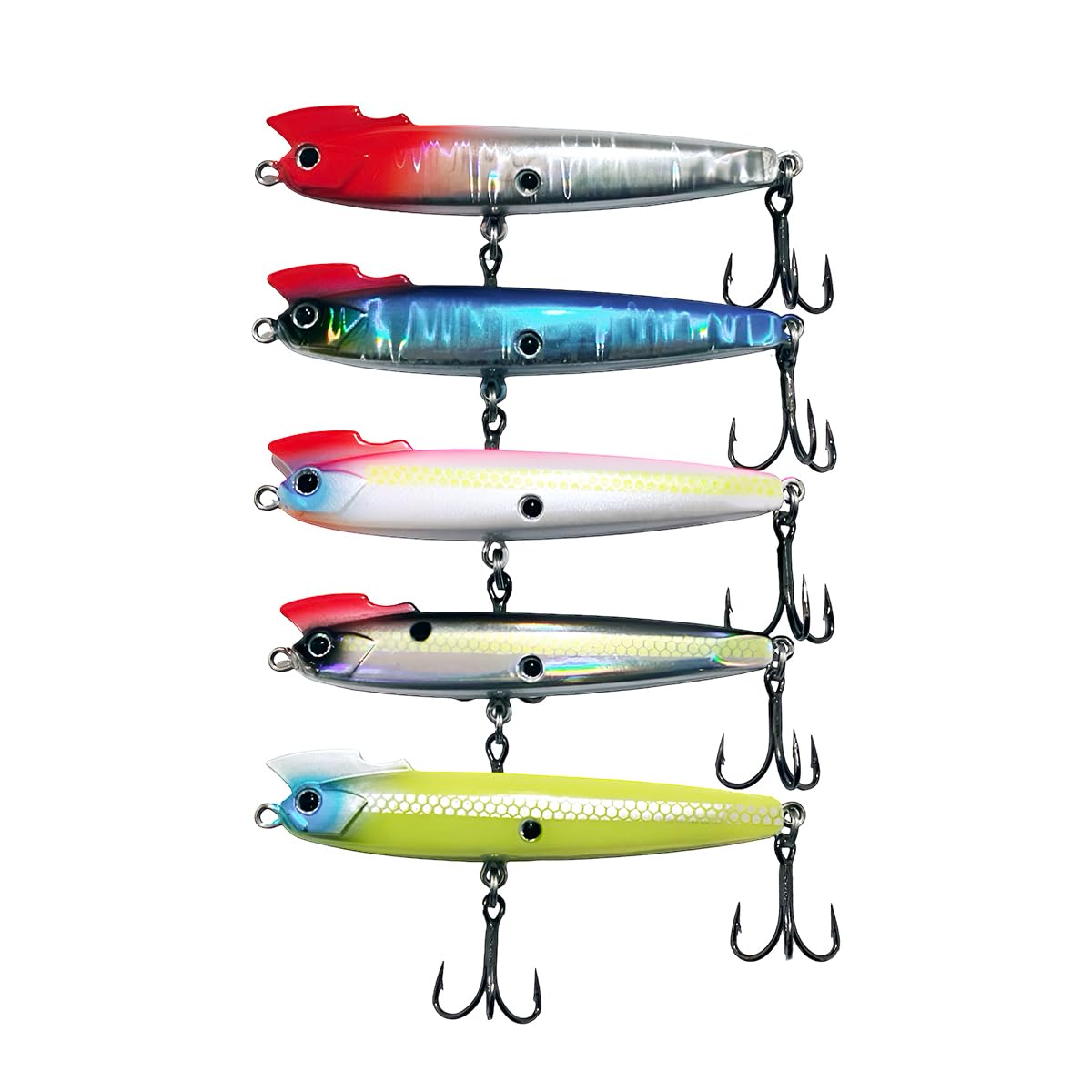 

Olerud Fishing Tackle Sinking Pencil Mohawk Penciled for Sea and Bluefish 5-Color Set, 7.5cm, 11g, Bass, Flatfish, (qb100303a01n0)