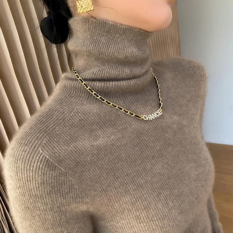 Women's High Neck Cashmere Turtleneck Pullover - 100% Wool Slim Fit Long Sleeve Sweater, Autumn/Winter Base Layer.