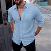 Autumn Linen Shirt Long Sleeve Lapel Breathable Casual Men's New Chinese Pocket Shirt