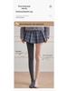 Fleece-Lined High-Waisted Grey Stirrup Footed Leggings for Women - Warm Micro-Compression Vertical Striped Tights