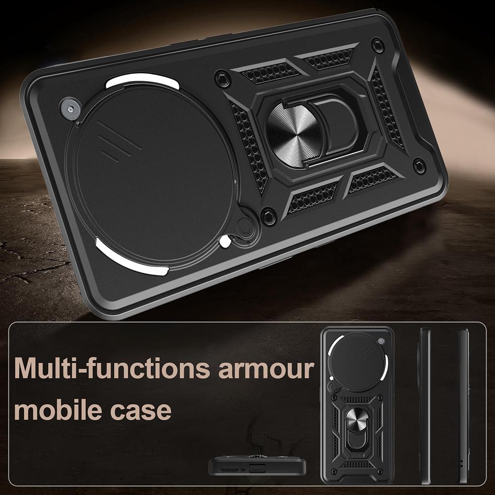 Slide Lens Armor Funda for Nothing Phone 3A Pro 5G Case for Nothing Phone 3A Pro Case Magnetic Ring Stand Holder Cover