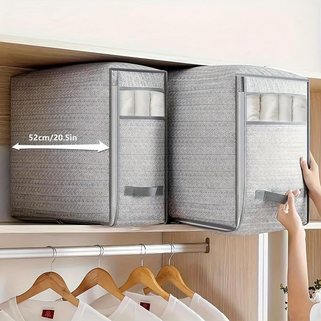 1pc/3pcs-Clothing Storage Bag, Quilt Mobile Storage Box, Home Bedroom Storage Bag, Organizing Large Capacity Storage Box