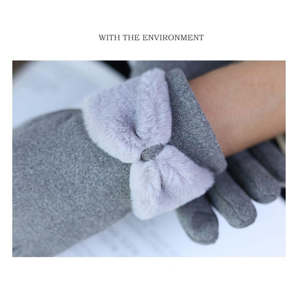 Fashion Thickened Warm Gloves Windproof Cold Proof Touch Screen Winter Gloves All Finger Mittens for Women Girls