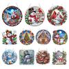 Xmas Theme 2D/Flat DIY Special Shape Rhinestone Diamond Art Window Pendants Diamond Painting Set Wall Decor for Home & Windows