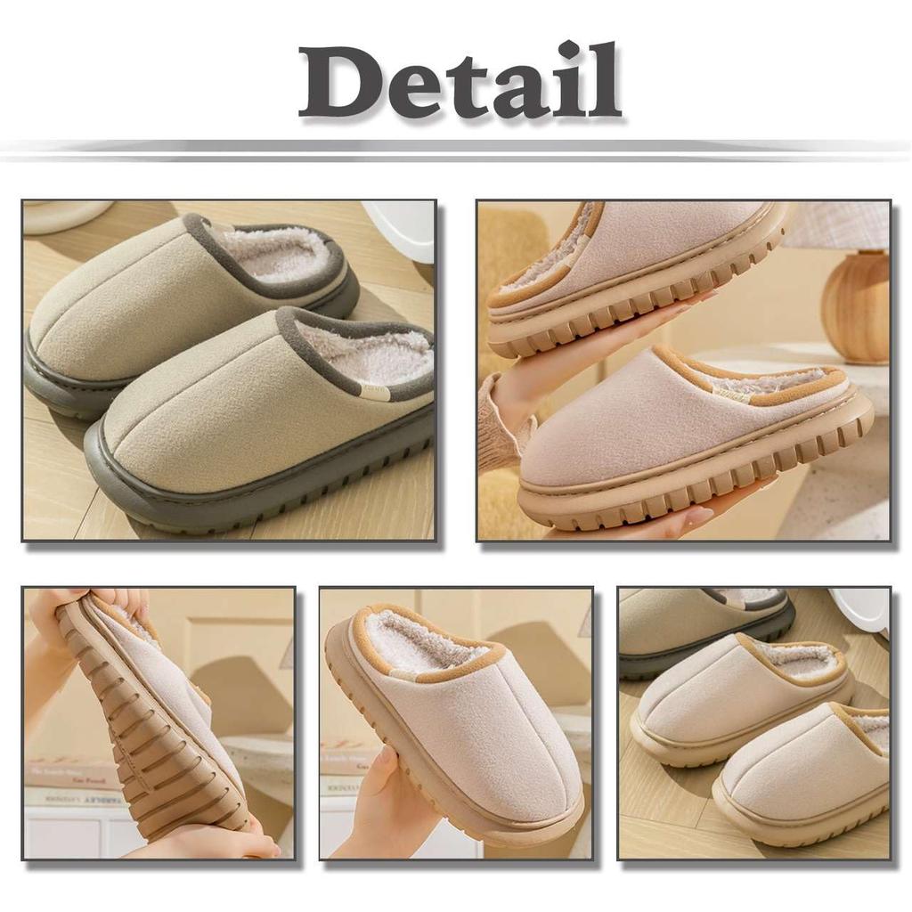 White Fang Warm Cotton Indoor Simple for Men and RS019 Non-Slip One-Size-Fits Slippers, Design, Women, (Pink)