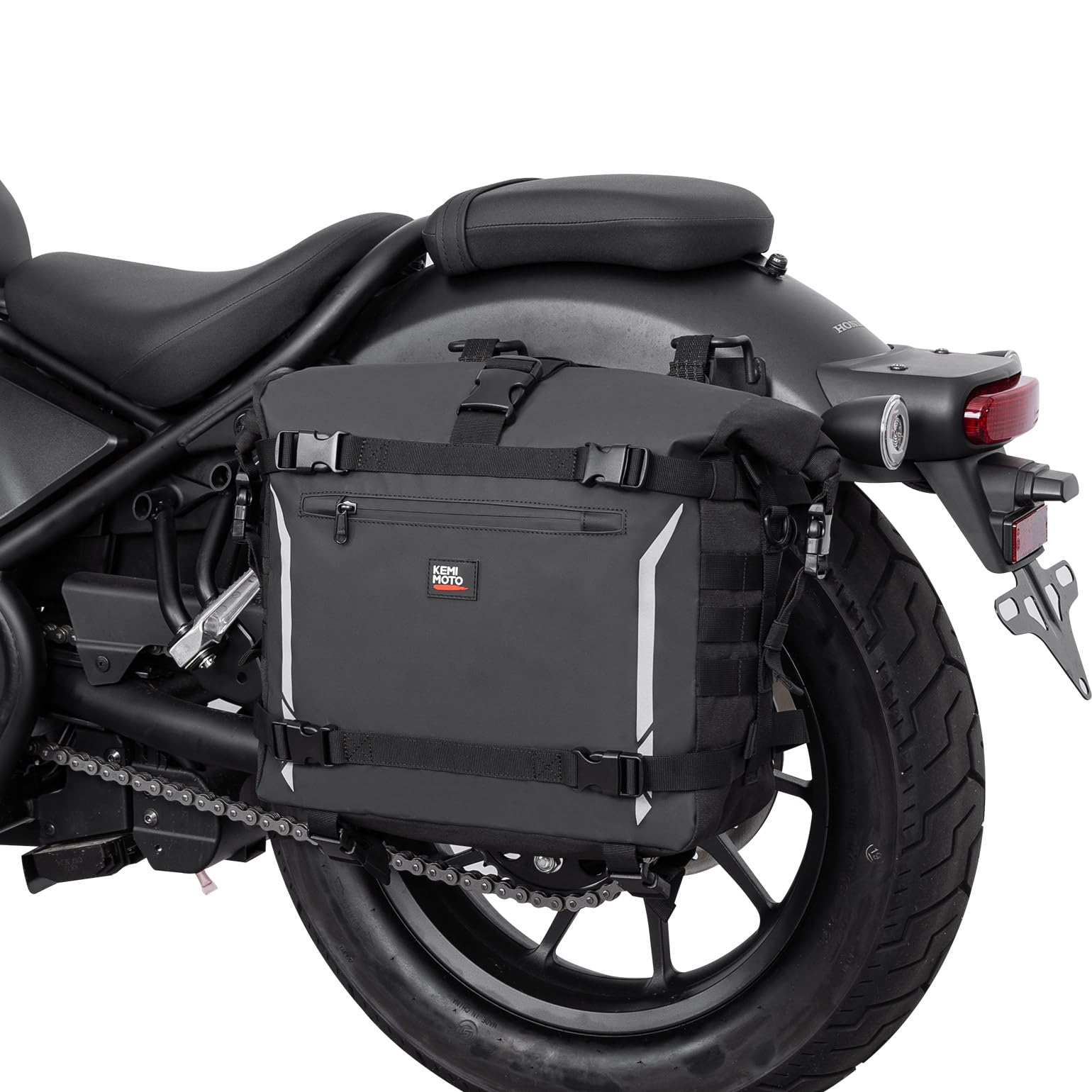

KEMIMOTO Waterproof PVC Side Bags with Expandable Waterproof in All Inner Waterproof Seat Universal Fit for Most including Rebel Rebel and SR400 чёрный