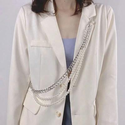 Pearl Waist Chain Women's Multi-layer Chain Belt with Skirt Suit High-end Accessories
