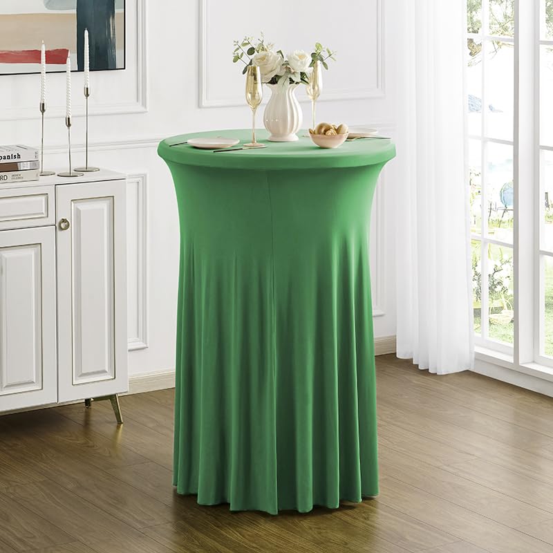 Cocktail Table Covers, Spandex Stretch Round Cocktail Tablecloths Stretch High Top Bar Table Skirt for Wedding Party Banquet