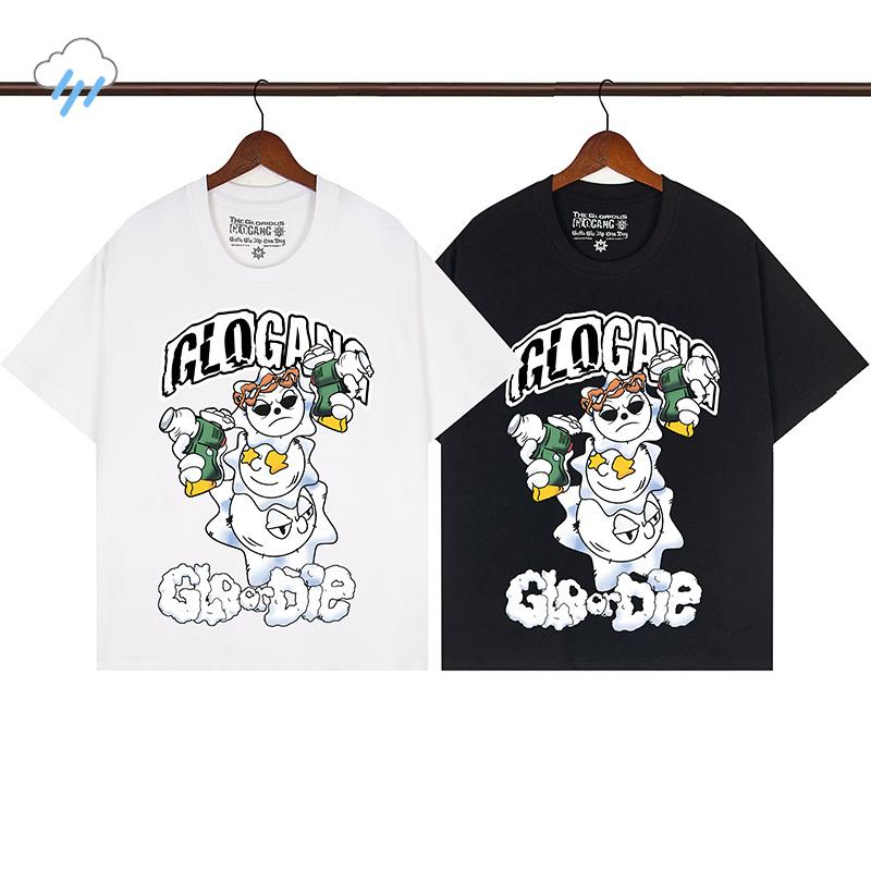 Best Quality Cotton Loose Tshirt Unisex Unisex Couple Casual Cartoon Ghost Monster Print Glo Gang T Shirt Tee Summer Tops