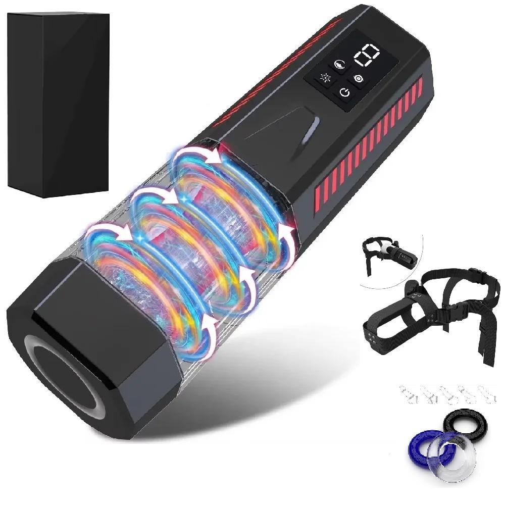 Automatic Telescopic Rotation Male Masturbator Vibration Heated Blowjob Sexmachine Sex Toy for Men Masturbation Cup Pocket Pussy
