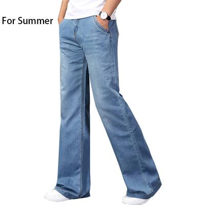 Vaqueros Rectos Finos de Verano para Hombre Pantalones Acampanados Sueltos de Tiro Medio para Hombre