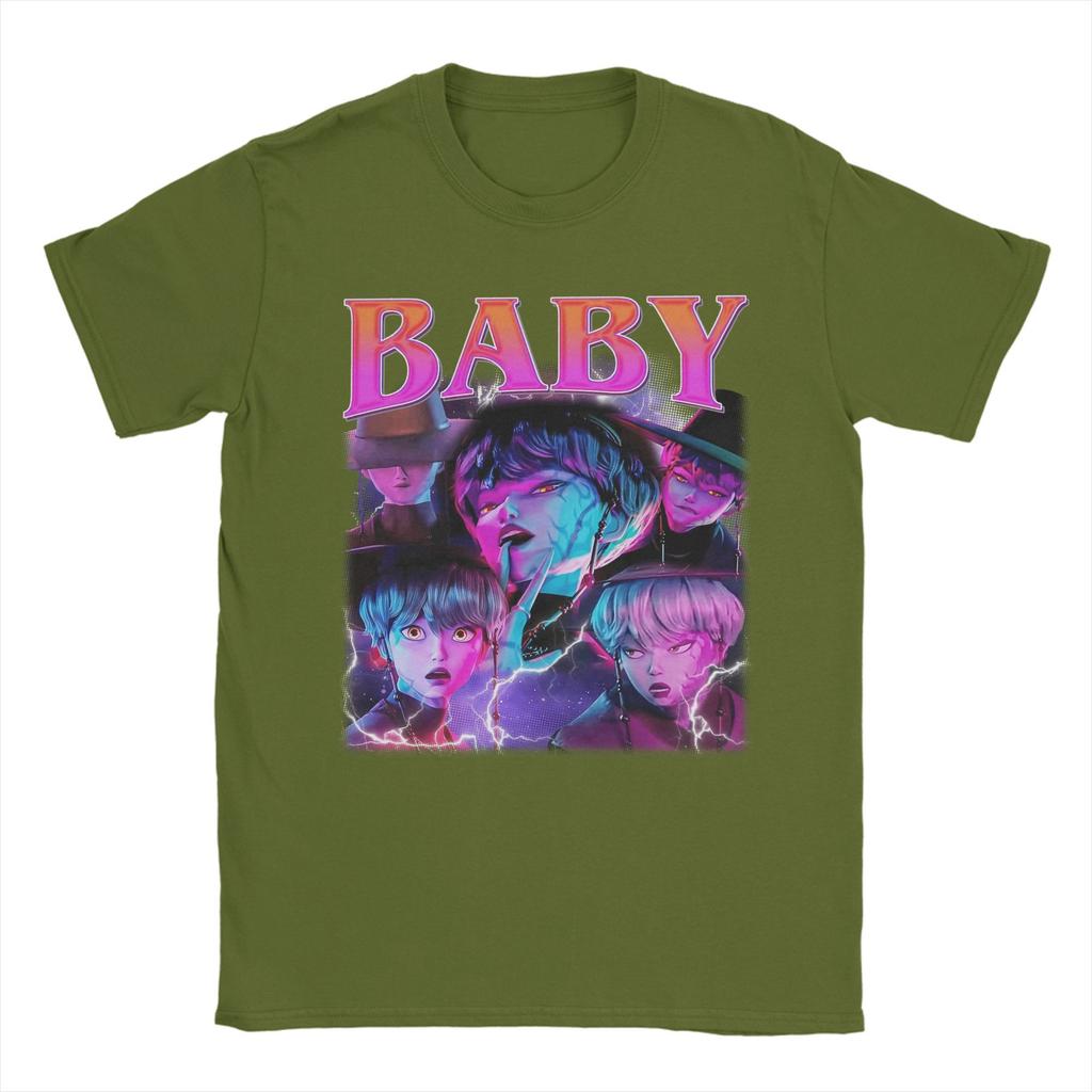 Vintage Baby JINU Saja Boys Kpop Demon Hunters T-Shirts Men Round Collar Cotton T Shirt  Short Sleeve Tees Gift Idea Clothing