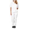 European and American Style Solid Color V-Neck Nursing Uniform Set for Women - Protective Two-Piece with Pockets