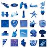 10/30/50pcs Vintage Low Pixel Blue Art Stickers INS Style Graffiti Decal DIY Luggage Scrapbook Journal Aesthetic Cartoon Sticker
