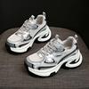 Net Shoes Are Light and Heightened Casual Sports Shoes for Women's New Spring and Autumn Silver Platform Dad Shoes for Women