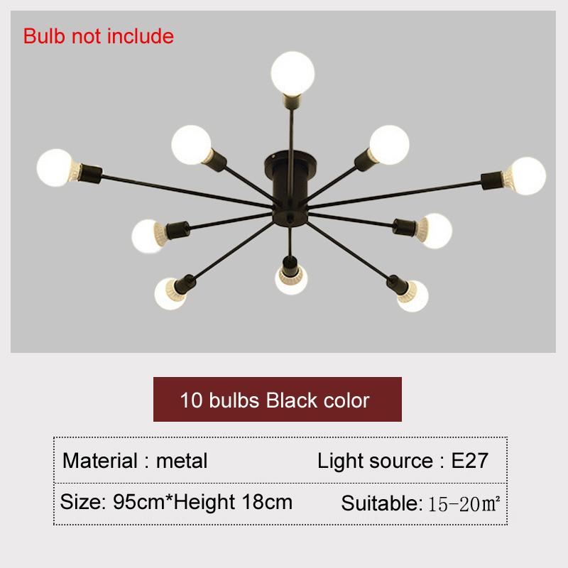 Retro Vintage Pipes Ceiling Lamp Iron Ware Loft Art Lustre Chandeliers Lights Classic Living Bed Room Lighting Decorate House