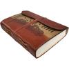 Leather Journal Feather Notebook Travel Writing Diary or Vintage Sketch Book Cotton Paper for Men & Women (7x5 Inch), Brown