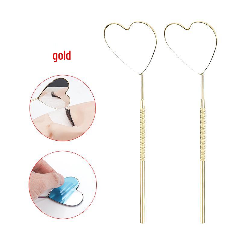 Heart-Shaped Eyelash Inspection Mirror for False Lashes Application