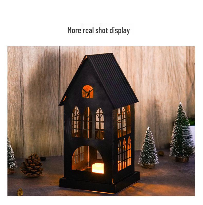 European and American Church Style Christmas Wrought Iron Lantern Ornament