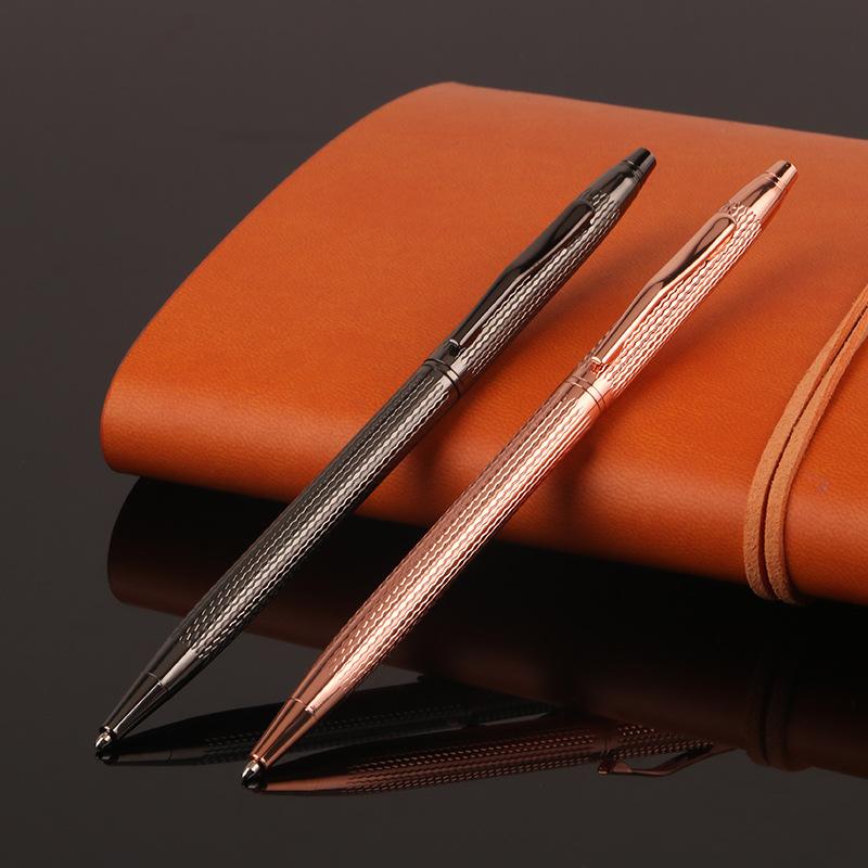 Ballpoint Pen Signature Pen Student Stationery Office Pen Brushed Wavy Metal Ballpoint Pen Cola Pen Oil Pen Creative Advertising Gift Pen