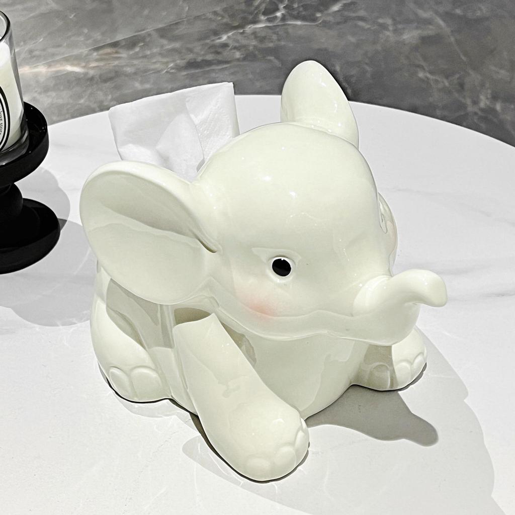 Panda Ceramic Tissue Box Holder - Creative Cartoon Napkin Dispenser for Living Room Decor