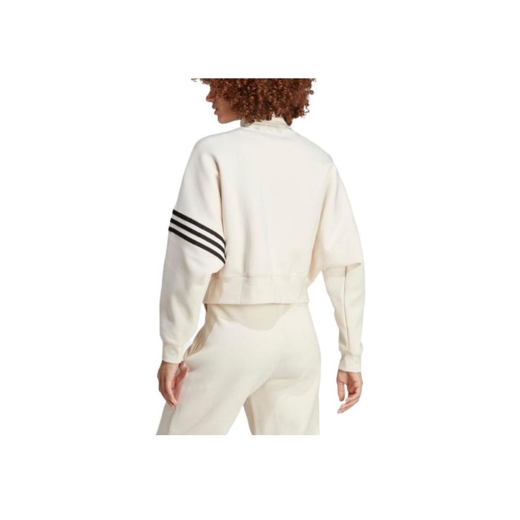 adidas Originals Trefoil Logo High Collar 3-Stripe Zip-Up Sports Jacket Women Jacket Miracle-White IB7316