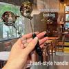 Elegant Stainless Steel Pearl Handle Dessert & Rice Spoon with Plastic Grip