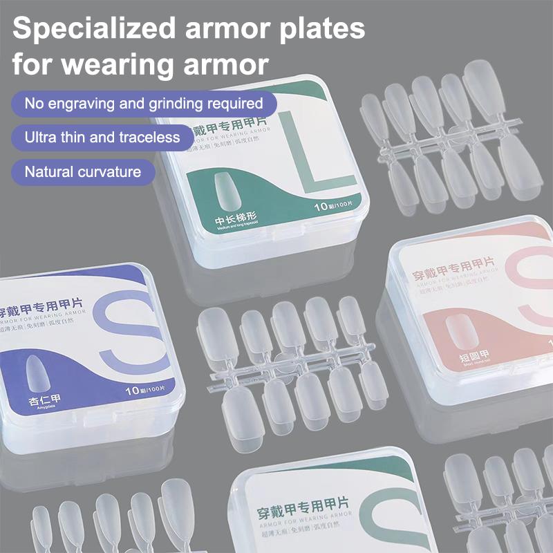 100Pcs/Box False Nails Transparent Press On Nails Coverage False Nails Tips Short Shaped Water Drop Full Sticker For Nails