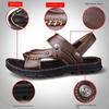 Men's Summer New Sandals Men's Leather Sandals Adult Thick-soled Beach Shoes Non-slip Open-toed Sandals Man Summer Slippers
