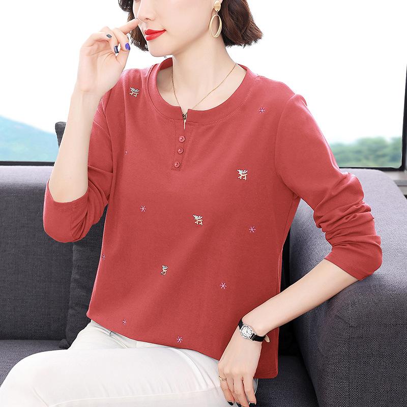 

Жіноча осіння та зимова вільна футболка великого розміру, трендова футболка з круглим вирізом, повсякденний топ XXXXL