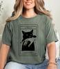 Vintage Black Cat Tarot Card Graphic Tee Witchy Death Occult Kitten Shirt