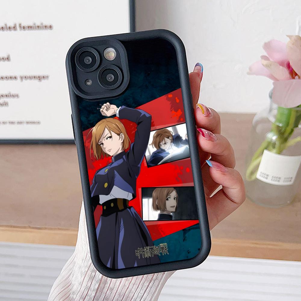 

Jujutsu Kaisen Nobara Mobile Phone Case for iPhone 17 16 15 14 13 12 11 Air Pro Max Plus Thicken TPU Colorful Cover Cover Luxury iPhone17 Pro Max
