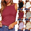 Women's Fashion Casual Solid Color Print Sleeveless O Neck Blouses & Shirts